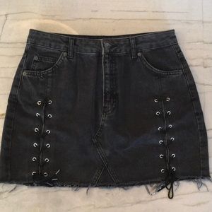 Topshop Jean skirt w/ ties